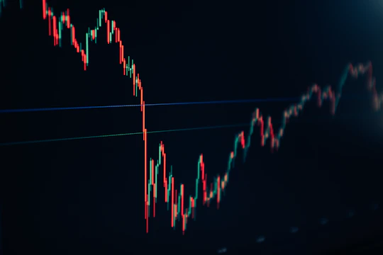 a close up of a line with a blue background