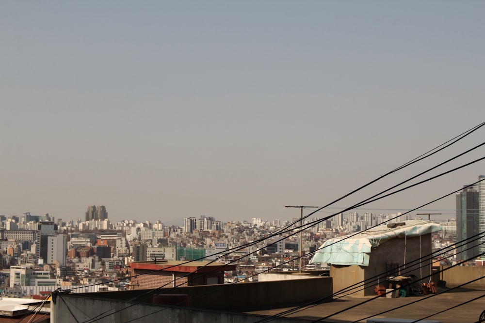 a view of a city from a rooftop