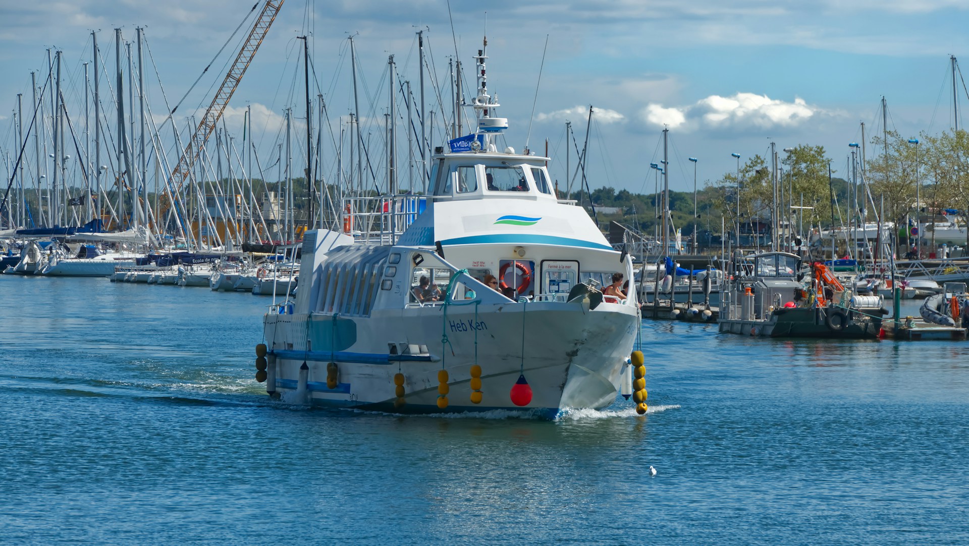 a large boat in the middle of a body of water