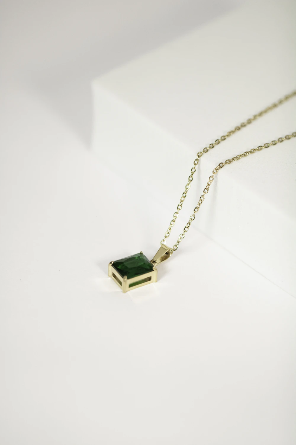 Emerald-Cut Jade Necklace