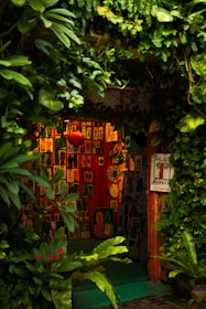 Vibrant artwork inspired by Hawaiian culture displayed in a cozy creative space.