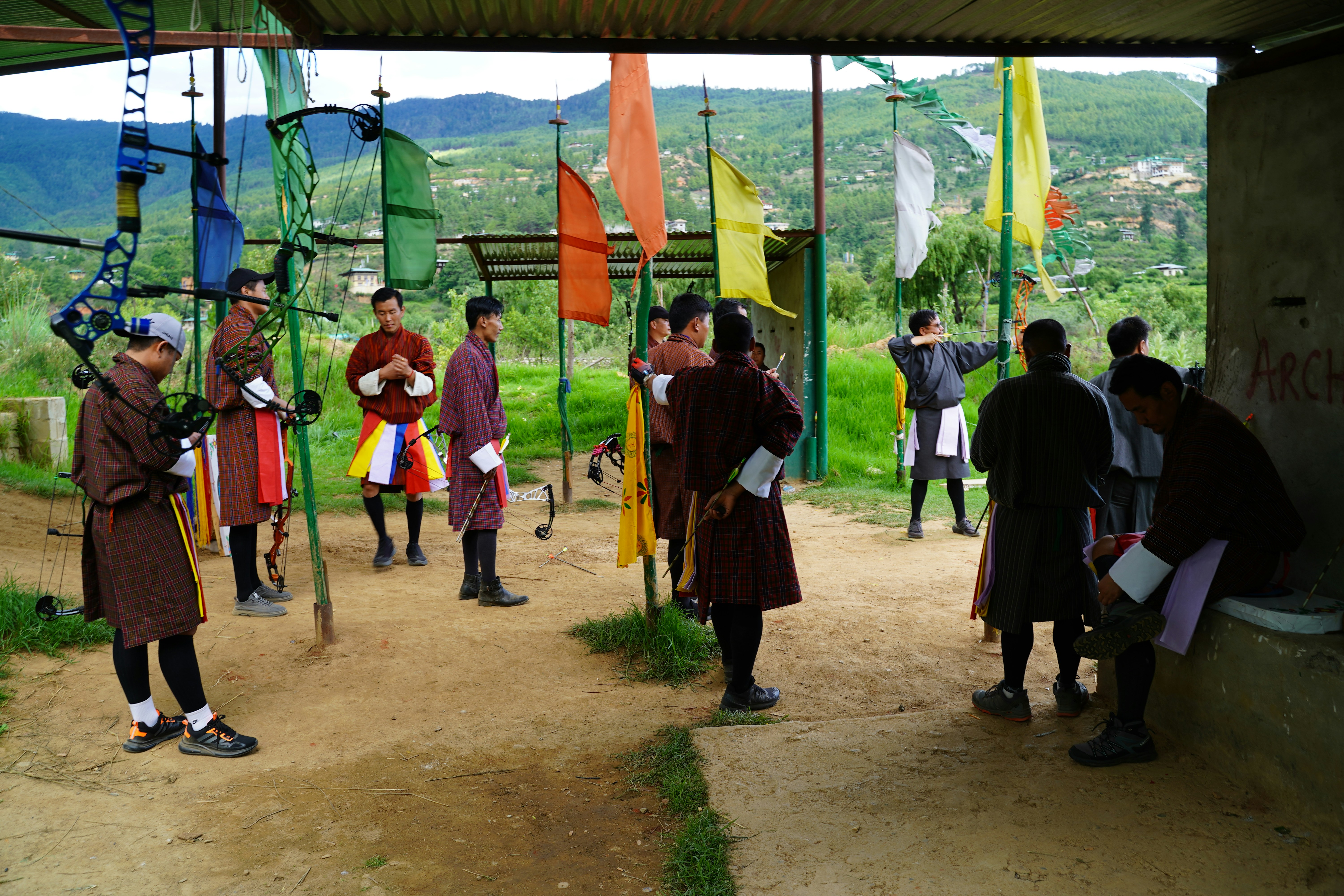 a group of people standing next to each other