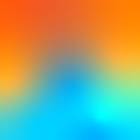 Solid color blocks blending celeste and orange hues symbolizing financial growth.