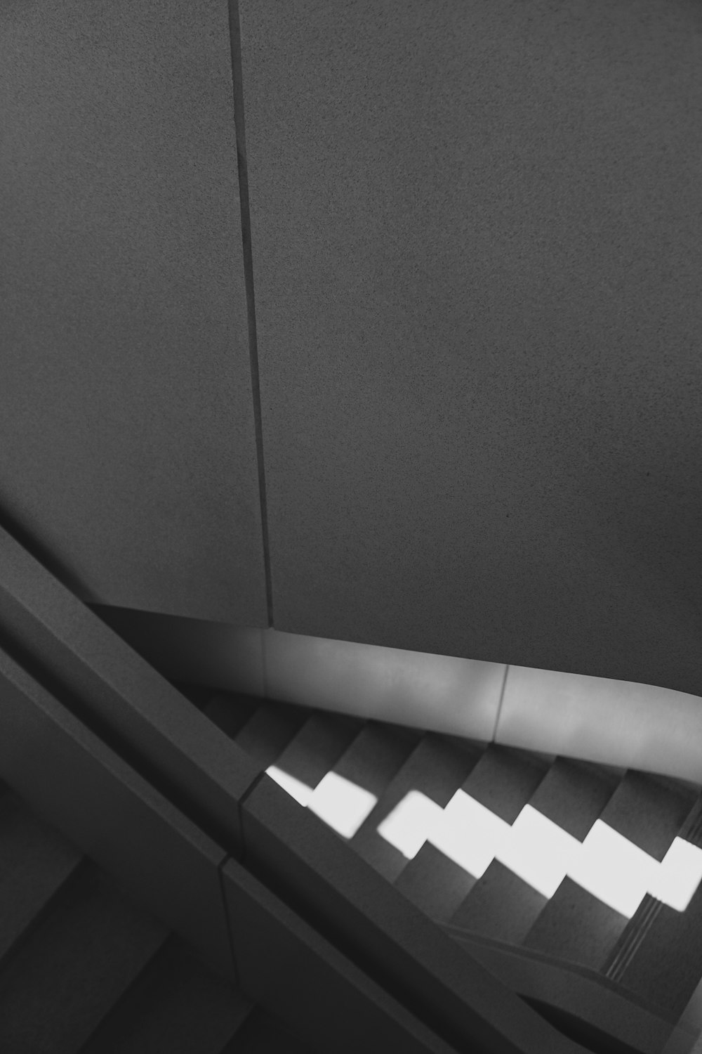 a black and white photo of some stairs