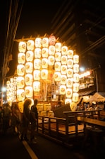 Vibrant street festival in South Korea with colorful lanterns and traditional costumes