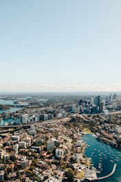 An aerial view of a bustling city skyline representing business growth.