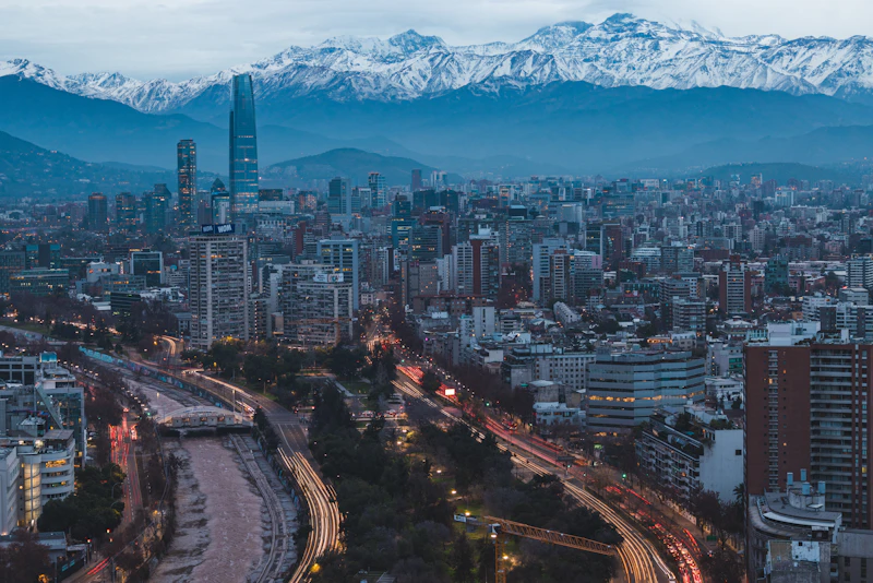Santiago with mountains