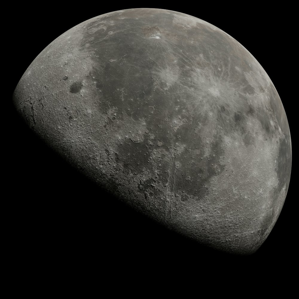 a close up of the moon with a black background