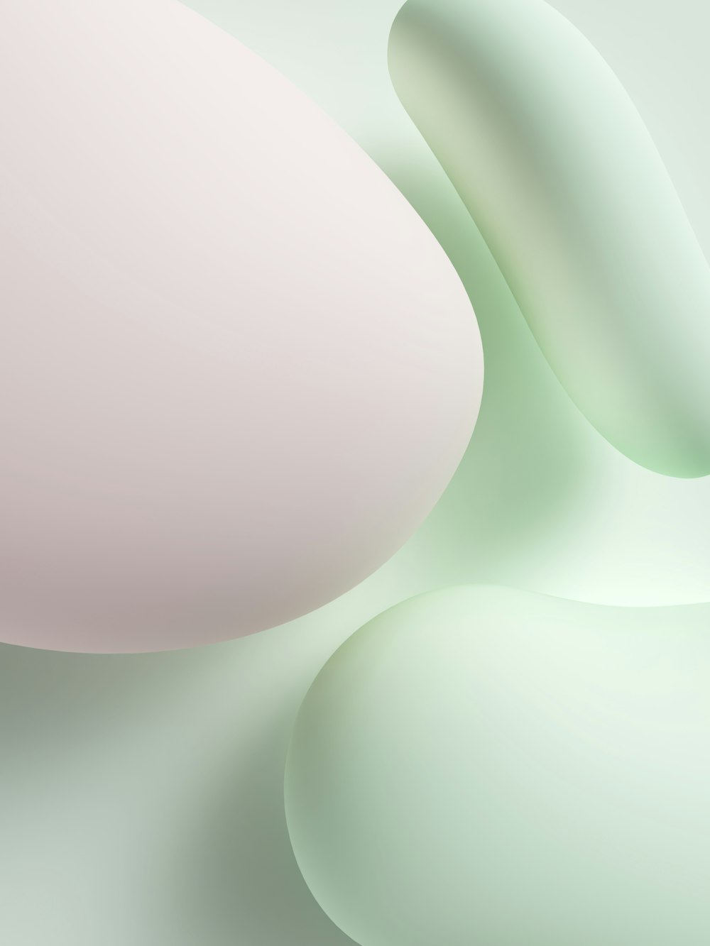 a close up of a white object with a light green background