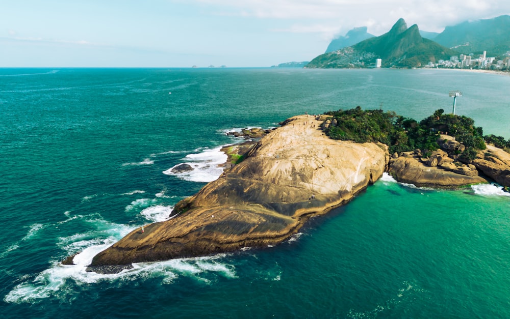 an island in the middle of the ocean