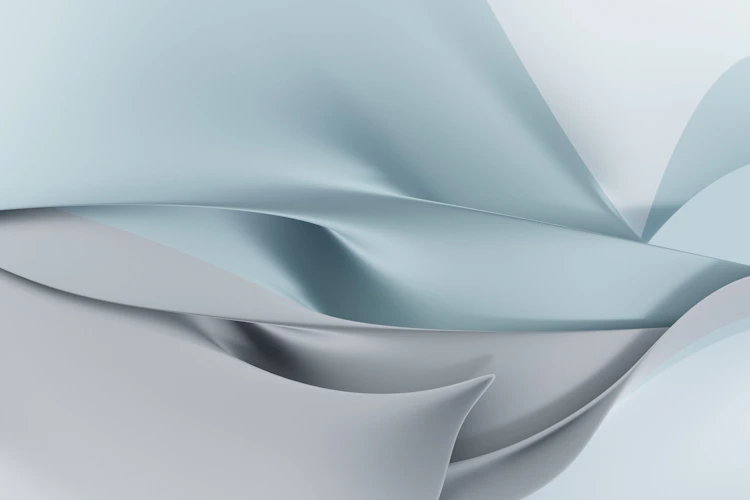 Abstract blue and white artwork representing clarity and structure