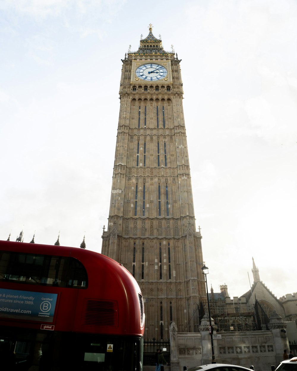 a large clock tower towering over a city