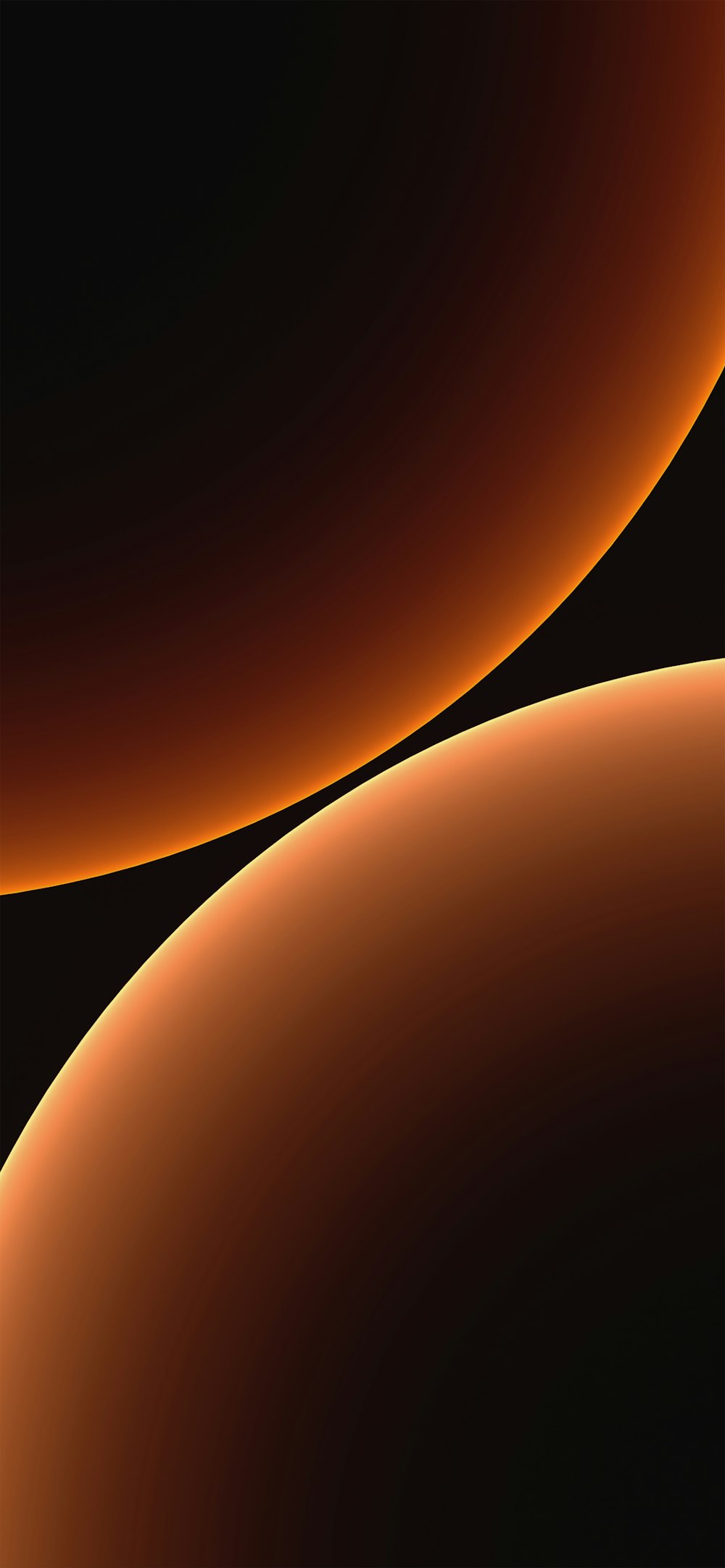 a black and orange background with curves
