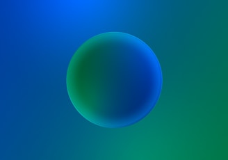 a blue and green background with a circular shape