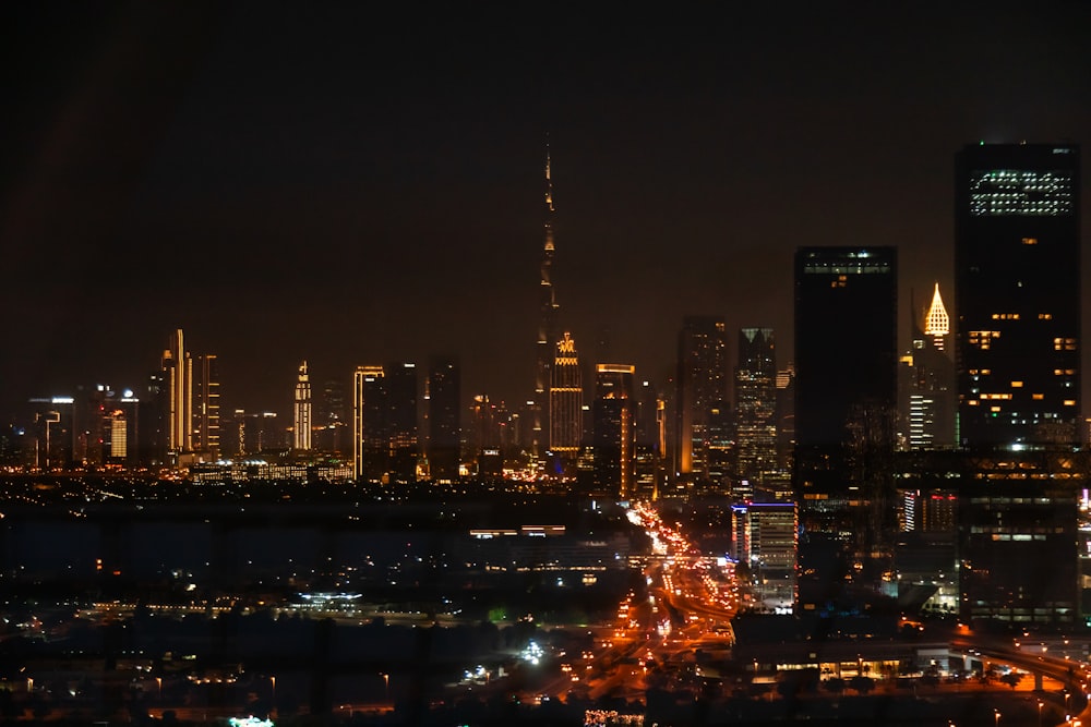 a view of a city at night with a lot of lights