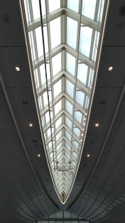 Modern office ceiling with sleek gypsum board design and integrated lighting