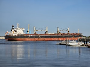 a large cargo ship in a body of water