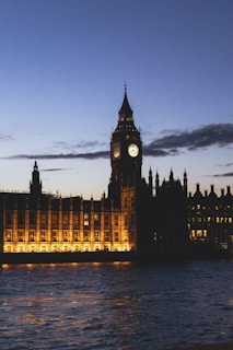 the big ben clock tower towering over the city of london