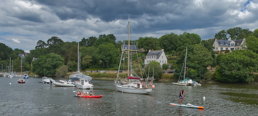 a body of water filled with lots of boats