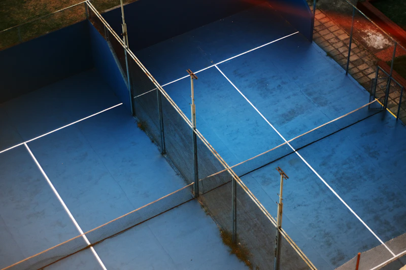 Padel court with glass walls