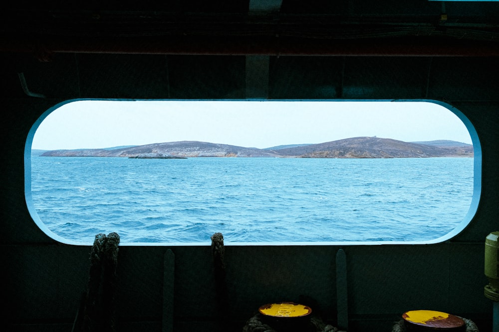 a view of a body of water through a window