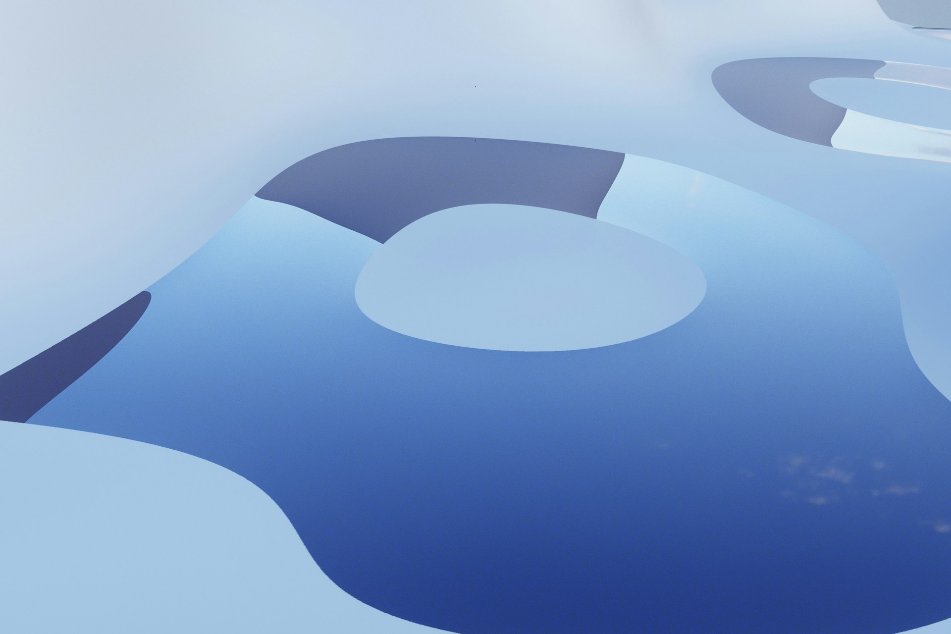 a blue and white abstract background with circles