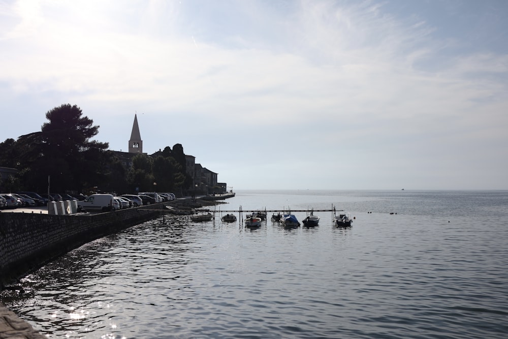 a body of water with a bunch of boats in it