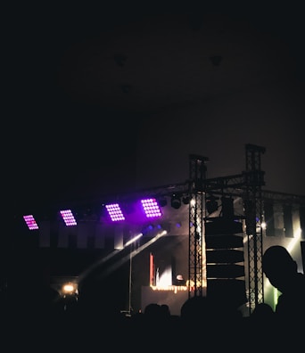 a stage that has some lights on it