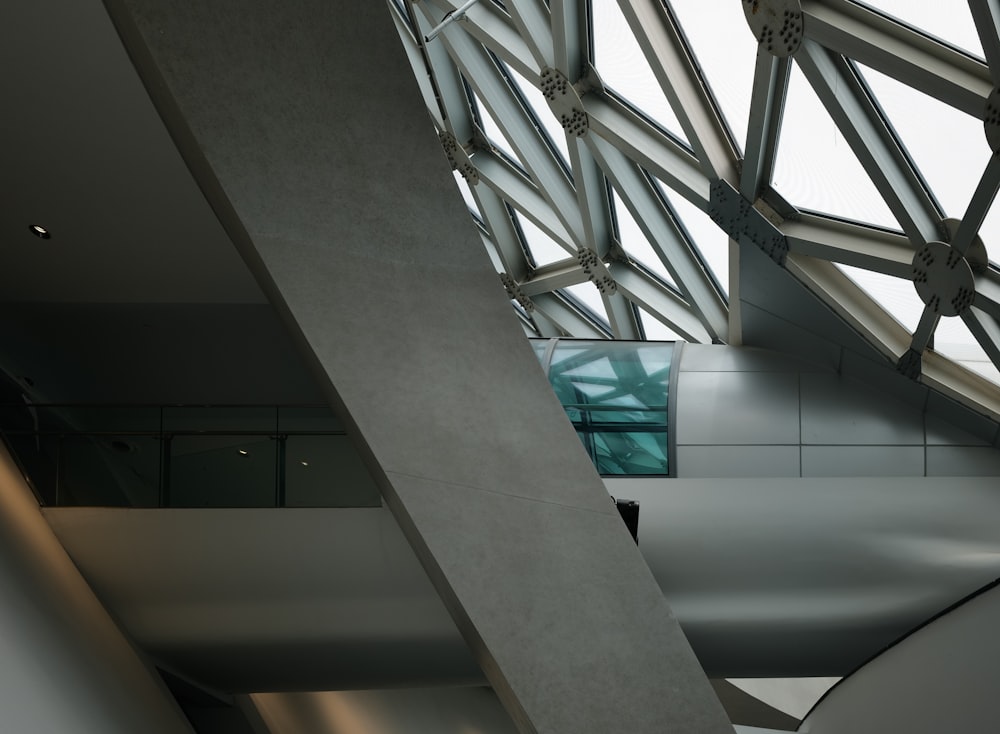 a building with a glass roof and a skylight