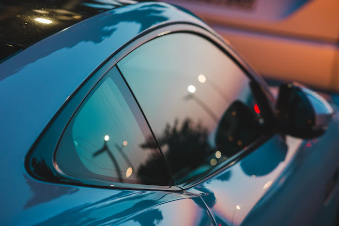 Close up of side mirror