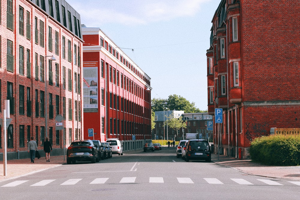 a street with cars parked on both sides of it