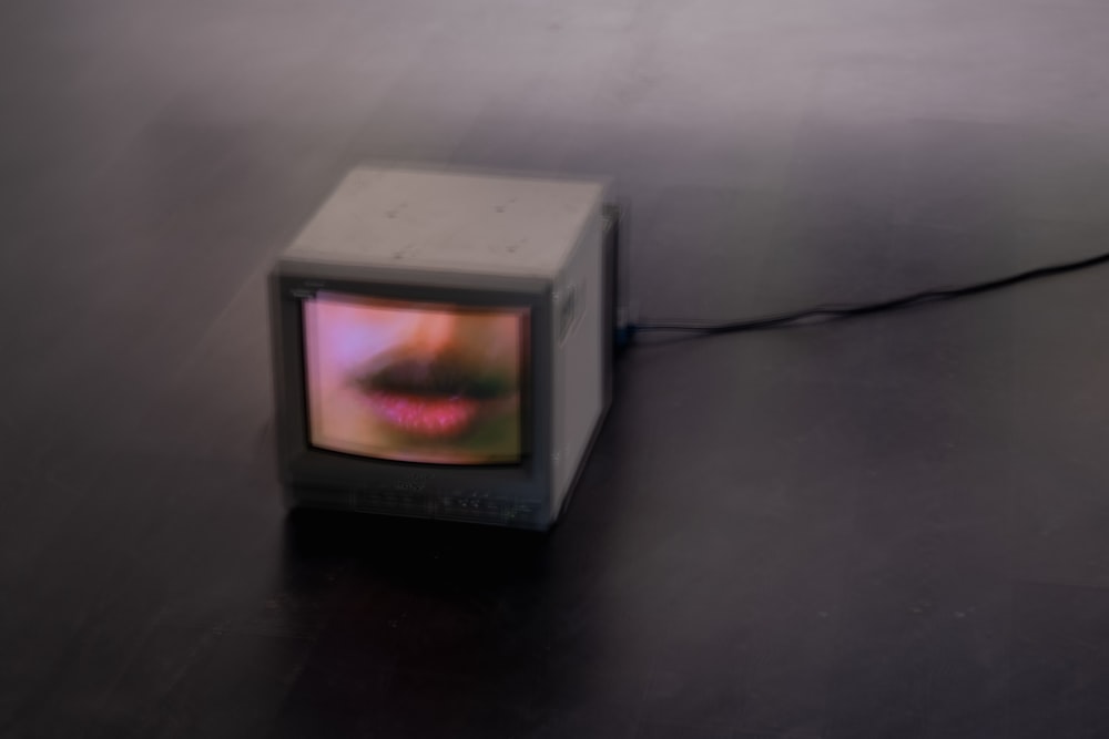 a small television sitting on top of a table
