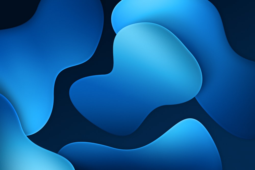 a blue abstract background with wavy shapes