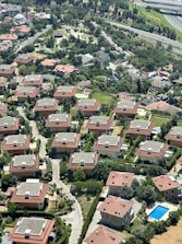 an aerial view of a neighborhood with lots of houses