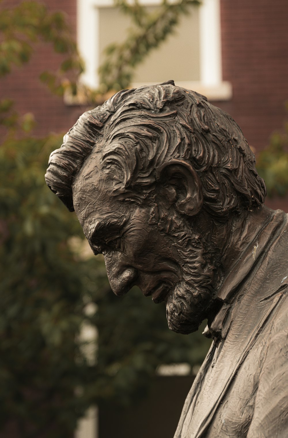 a close up of a statue of a man