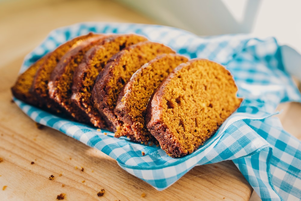 a close up of slices of cake on a plate