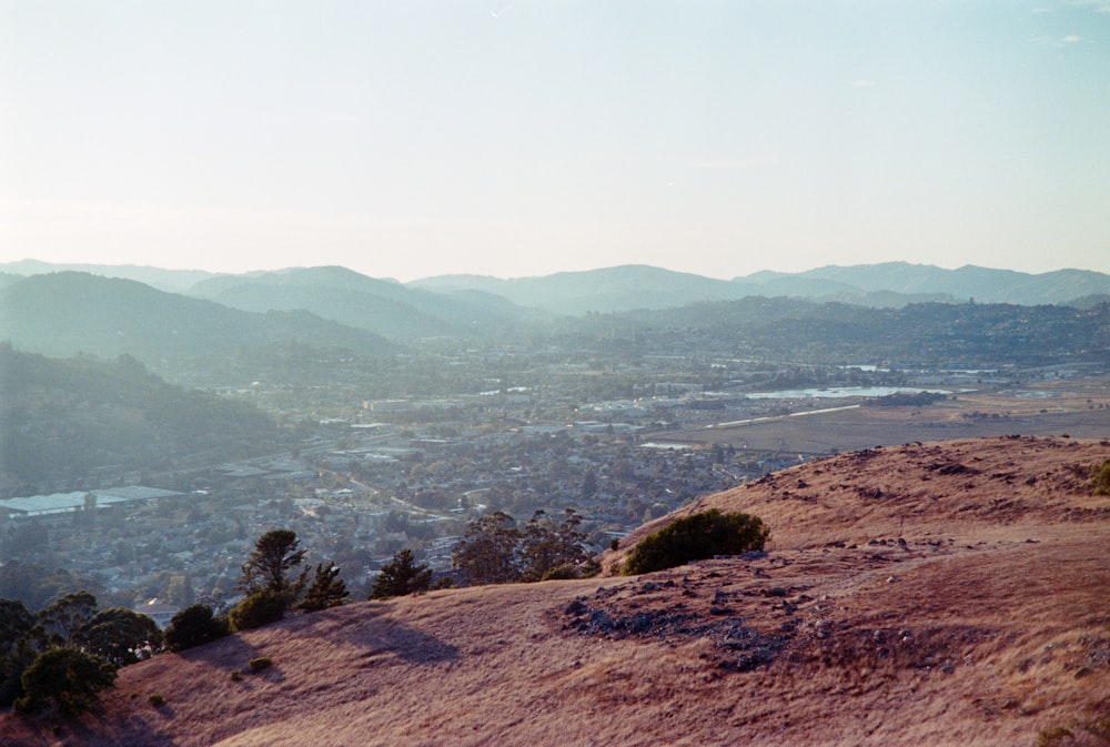 a view of a city from the top of a hill