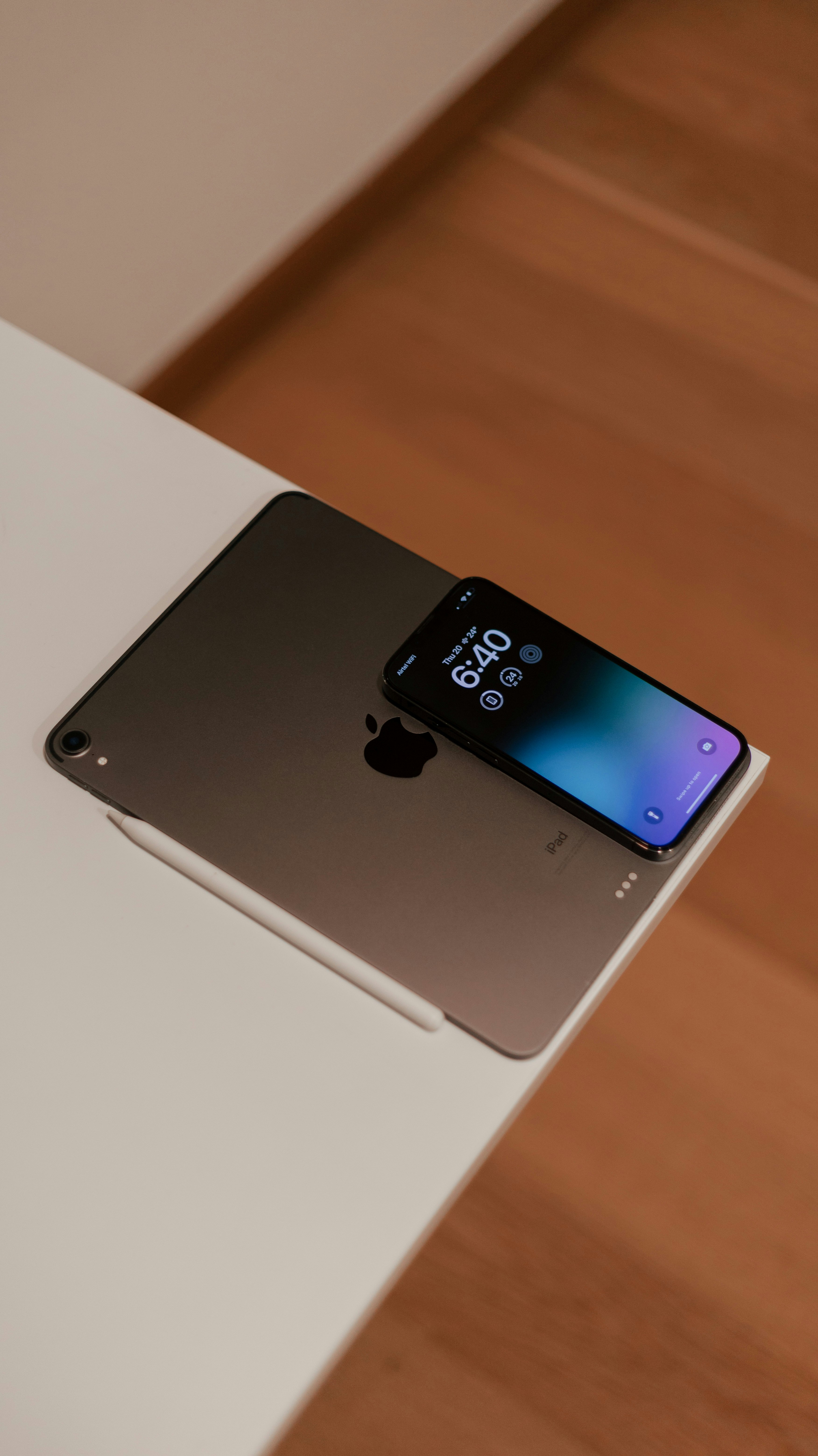 a cell phone sitting on top of a white table