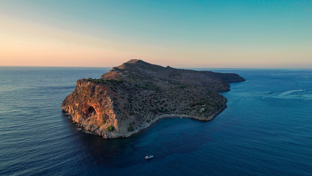 a small island in the middle of the ocean