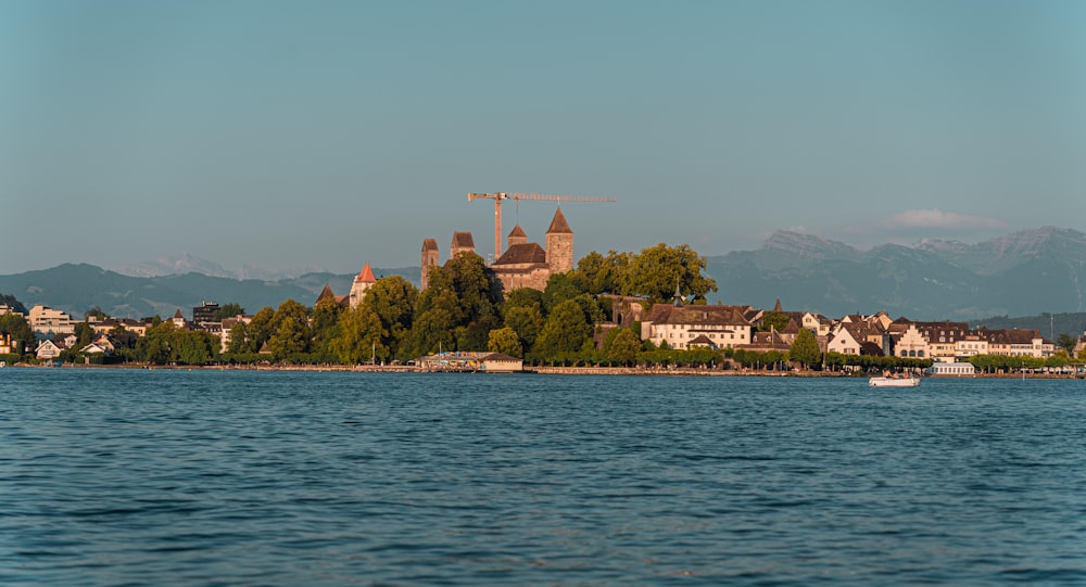 a large body of water with houses on it