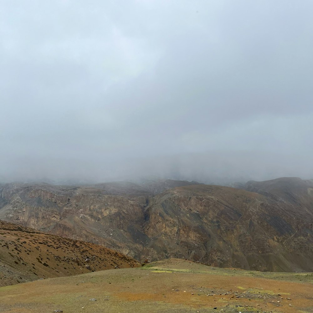 a view of a mountain range from a distance