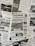 The image contains a collage of various international newspaper front pages, featuring headlines and images related to global news events. The papers have sections in different languages such as English, Italian, and Hebrew. Prominent topics include political issues and events, with accompanying black-and-white photographs.