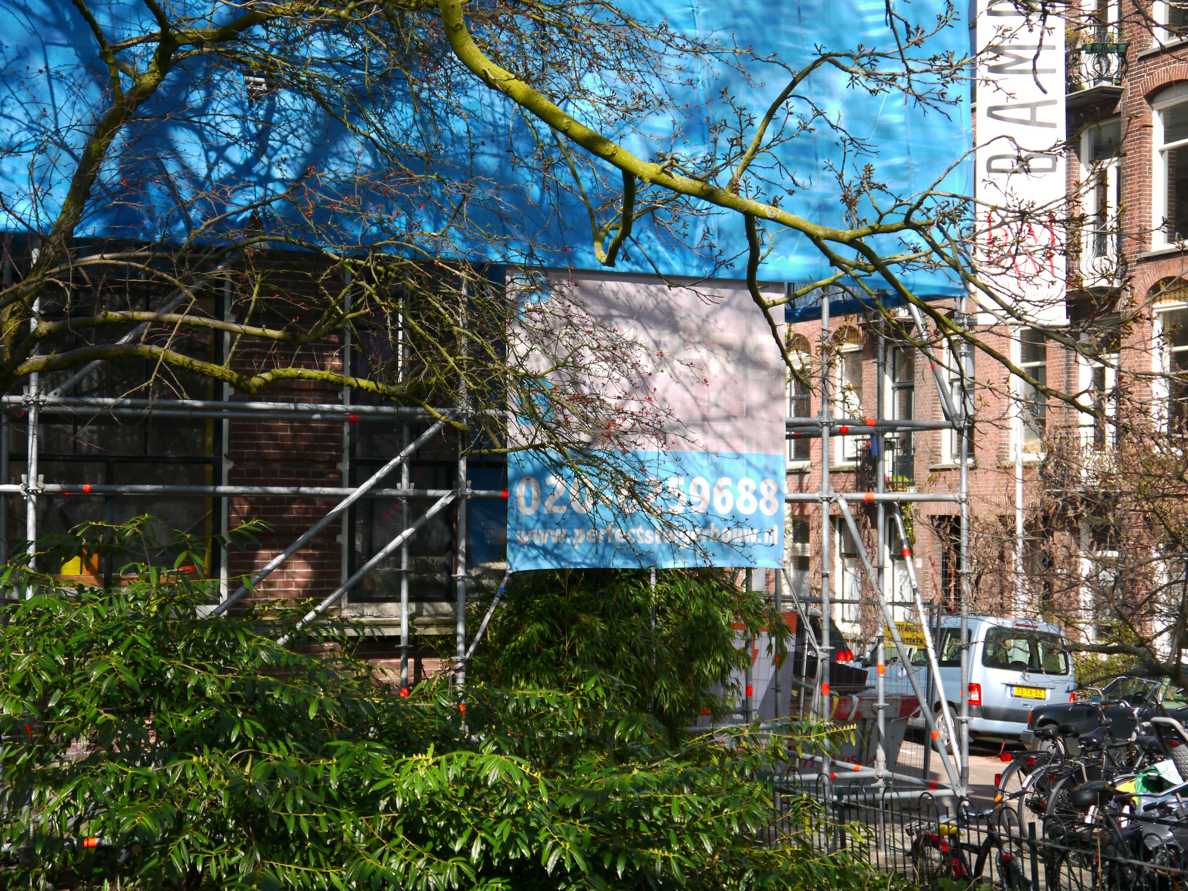 a building with scaffolding and scaffolding around it