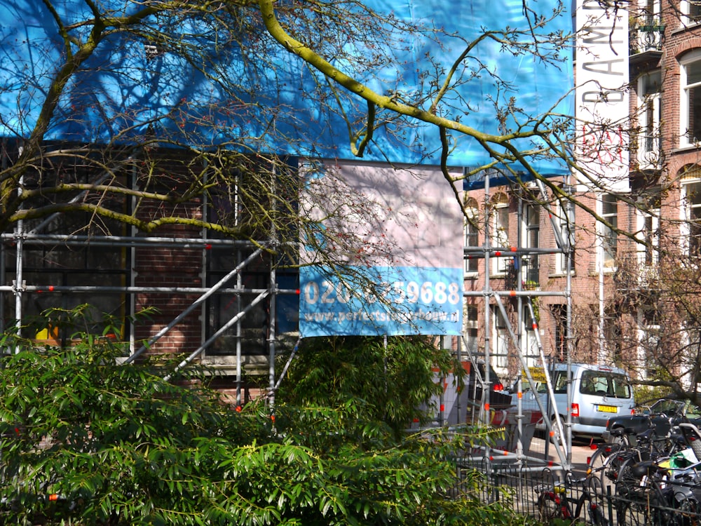 a building with scaffolding and scaffolding around it