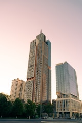 Evening view of completed commercial buildings in F-11 Islamabad.