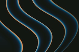 Dynamic motion lines flowing across a dark tech-themed interface with bold typography.