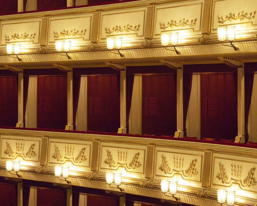 a view of the ceiling of a theater