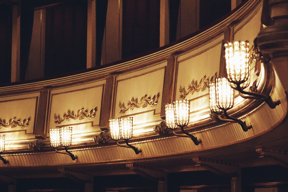 a chandelier hanging from the ceiling of a building