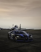 A sleek Solara aircar poised on a runway, ready for takeoff.