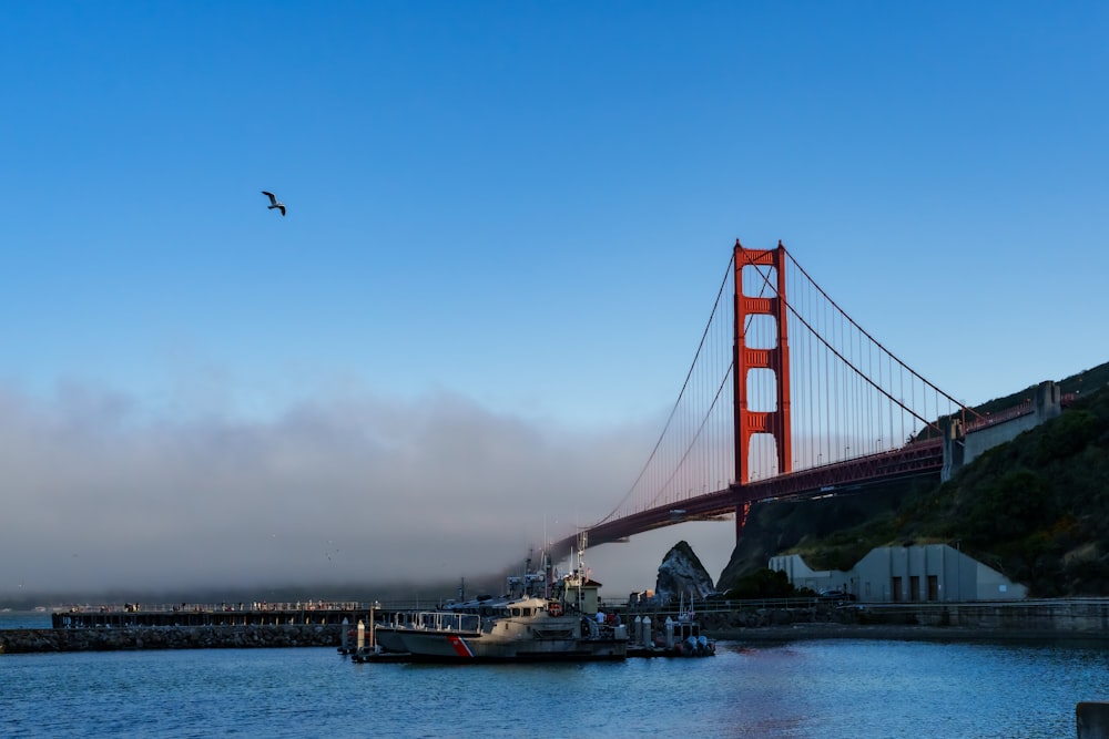 a large bridge spanning over a body of water